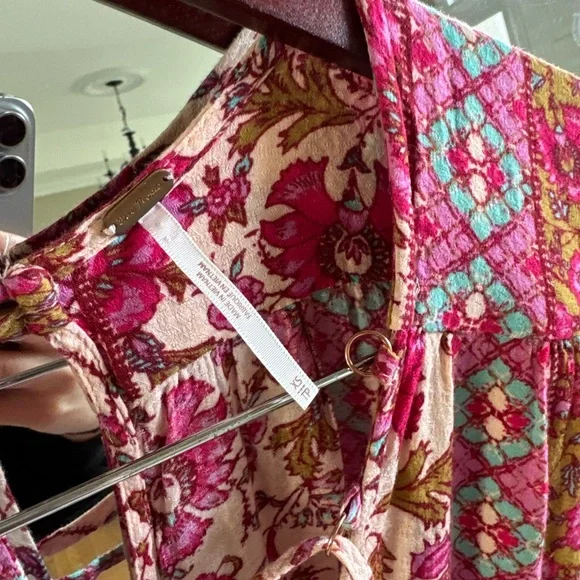 Free People Hanalei Bay Maxi Dress Oversized XS Bohemian Floral - Picture 4 of 5